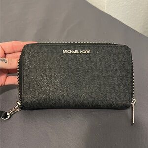 Michael Kors Black Zip-Around Wallet